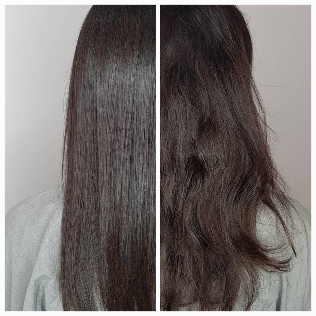 Before and after Brazilian Blow Dry at Elena Von London salon in Chelsea